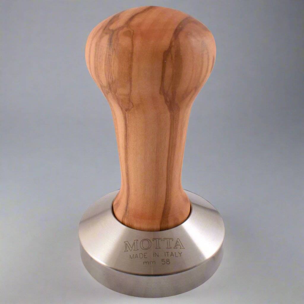 Motta Olive Wood Coffee Tamper Flat 58mm Base
